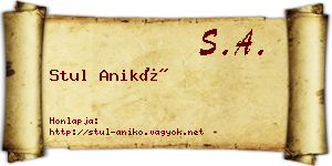 Stul Anikó névjegykártya